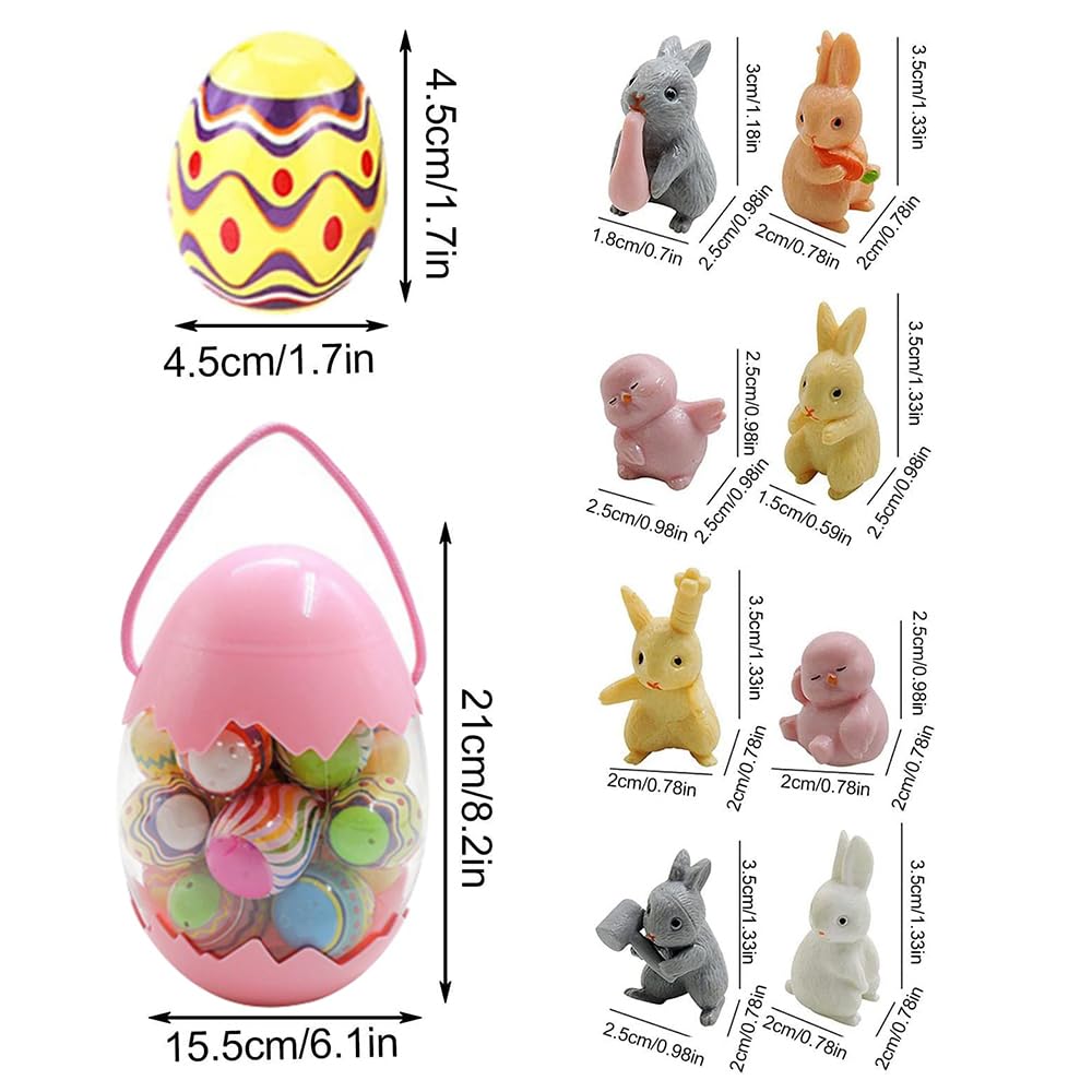 Easter Easter Eggs Filled with Toys for Colorful Easter Toy Eggs with Chick Bunny Easter Basket Stuffers Eggs, Kids, Animals, (style1)