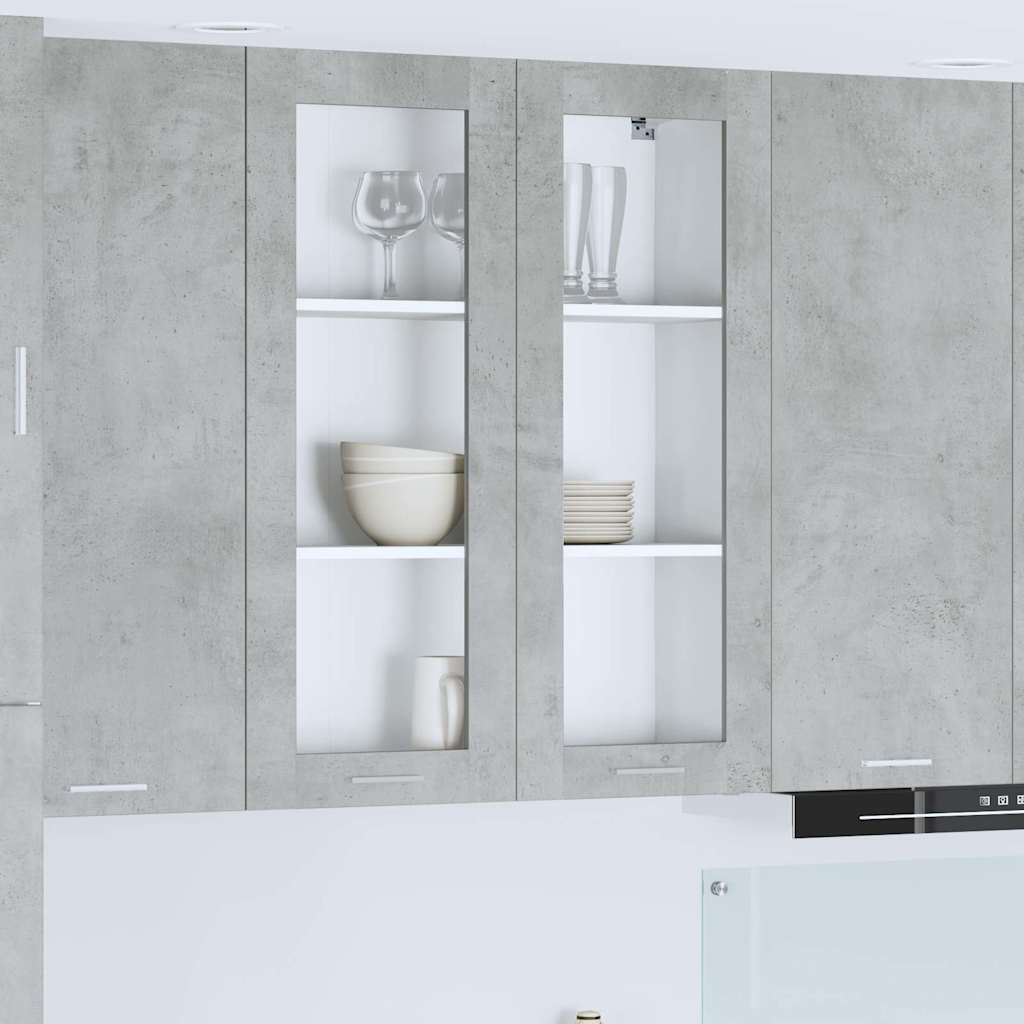 Hanging Cabinet with Door Concrete Grey 80 x 31 x 100 cm Engineered Wood