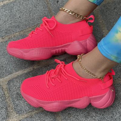 Fashion Shoes for Women Chunky Sneakers  Breathable Comfortable Fashion Sports Shoes Mesh Green Black Woman Casual Shoes Flat Size 43