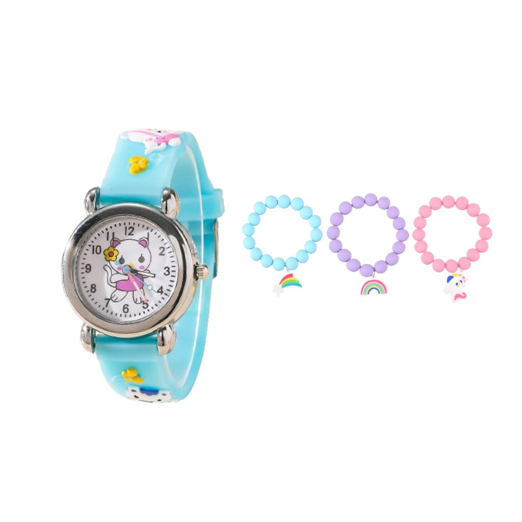 1/2/4pcs-Cute Cartoon Silicone Cat Pattern Watch Decoration Holiday Gift, Watch Bracelet, Watch Box Set Selection