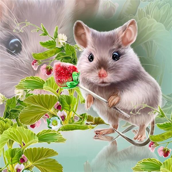 Diamond Painting Mouse Full Square Round New Arrival 5D DIY Diamond Embroidery Animal Handicraft Halloween Decoration