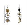 Greek Mythology Face Sun Moon Ear Clips Asymmetric Personality Long Clip On Earrings Non Pierced for Women Party Jewelry Gifts
