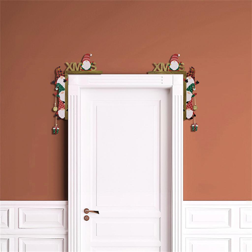 Charm Weihnachts-Türrahmen-Dekoration Holz Weihnachts-Türdekoration für Haustüren Fenster Wandbehang Schilder Ornamente