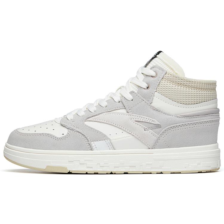 

New Anta Street Naughty Slip Resistant Cushioning Wear Resistant Mid Top Skateboard Shoes Men s Gray White Yellow 112218052-1 40.5