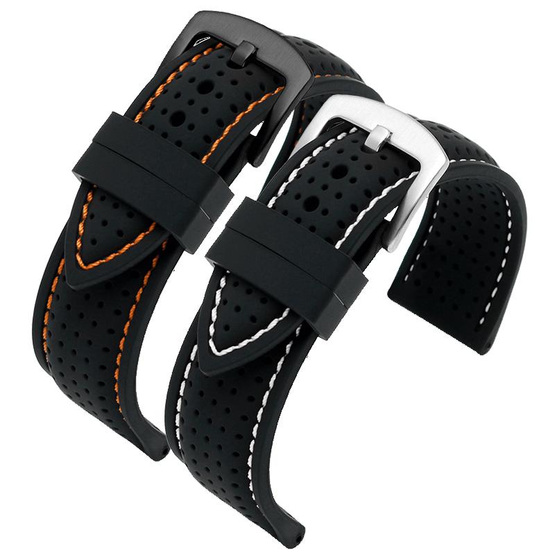 New Breathable Silicone Sports watchBand 18mm 20mm 22mm 24mm For Any Watch Rubber Wrist Strap Soft Waterproof Men's Accessories