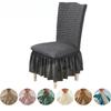 European Chair Covers Stretchable Lace Skirt Bubble Gauze for Banquet Hotel Dining Table