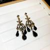 Silver Needle Retro Diamond-set Crystal Fringed Earrings Fashion Niche Earrings Light Luxury Temperament High-end Earrings Women