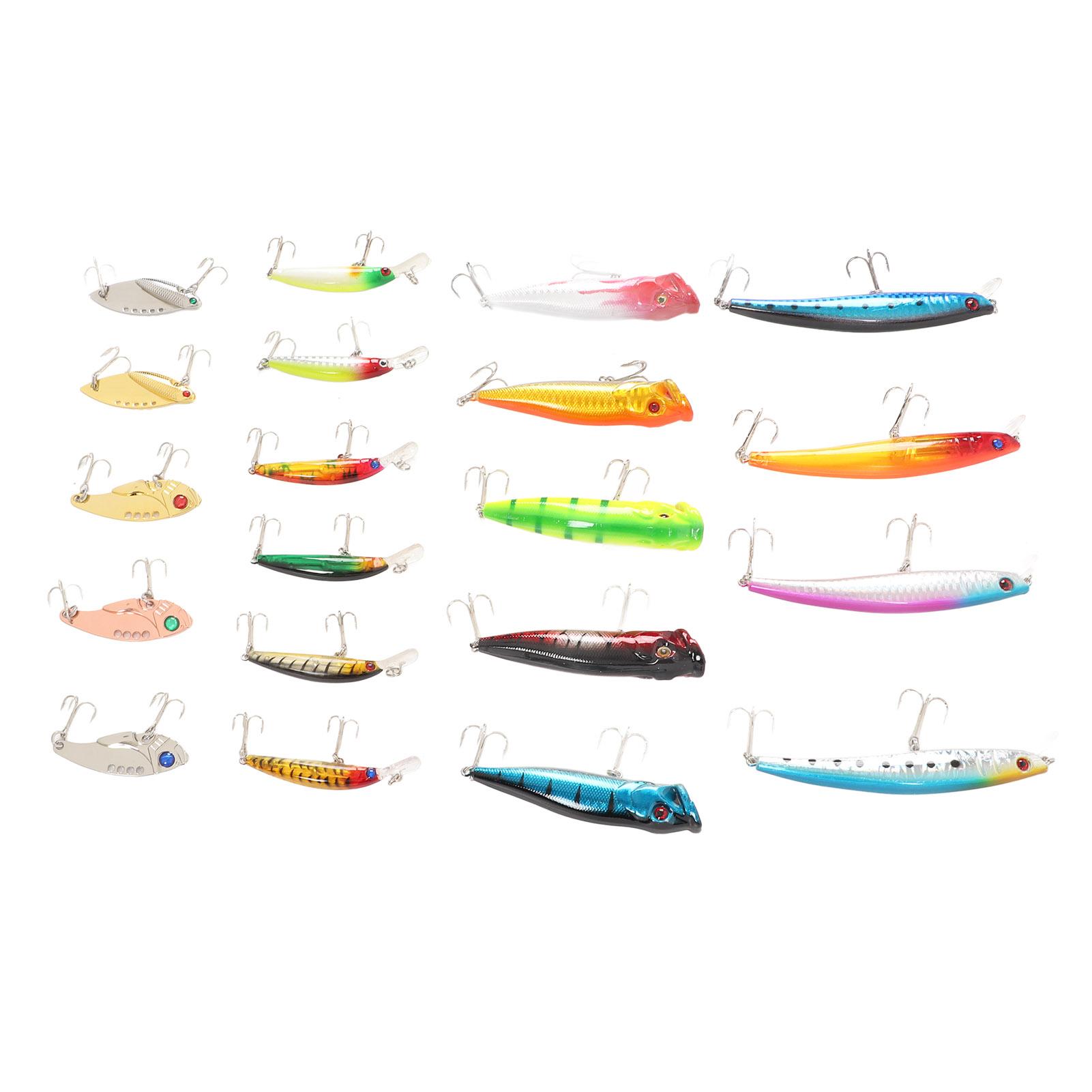 20Pcs Fishing Lure Kit Plastic Artificial Fishing Bait for Outdoor Freshwater Saltwater Fishing Relaxing