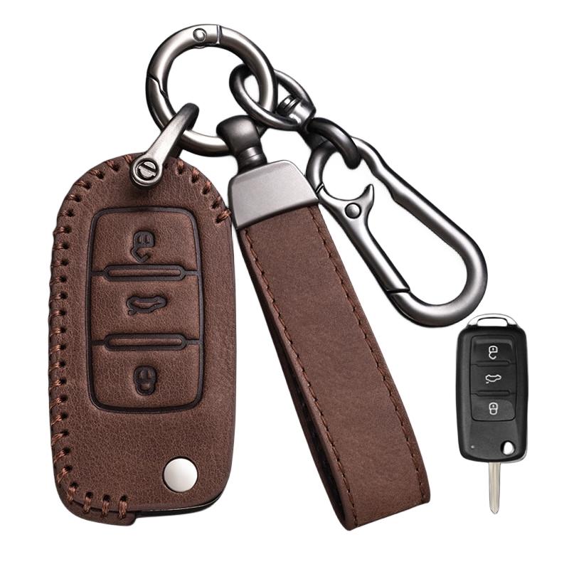 

Кожаный чехол для дистанционного ключа автомобиля, брелок для VW Volkswagen Passat CC Golf Santana Bora Polo LAVIDA Tayron Tharu Tiguan