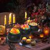 Halloween Candy Bowl Decorations Candy Holder Small Witches Cauldron Plastic Cauldron Bowls with Iron Rack Halloween Decor
