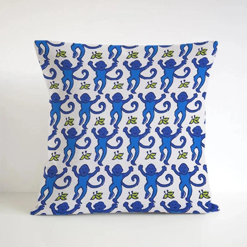 Preppy Monkeys Double-Sided Pillow Covers Short Plush Decorative Pillows for Bed Gift Luxury Sofa Cushions Square Cushion Cover