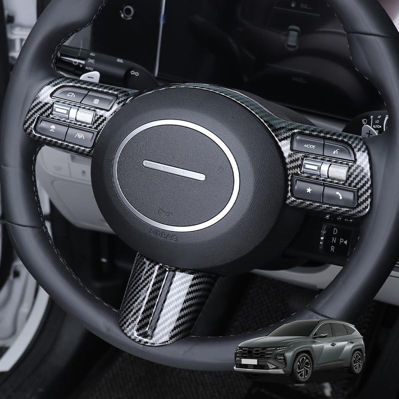 2PCS Car Steering Wheel Switch Button Trim Panel Frame Cover For Hyundai Tuscon NX4 2025 LHD RHD