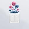 Self-adhesive Hydrangea Flower Plant Switch Stickers for Bedroom Living Room Socket Wall Decor