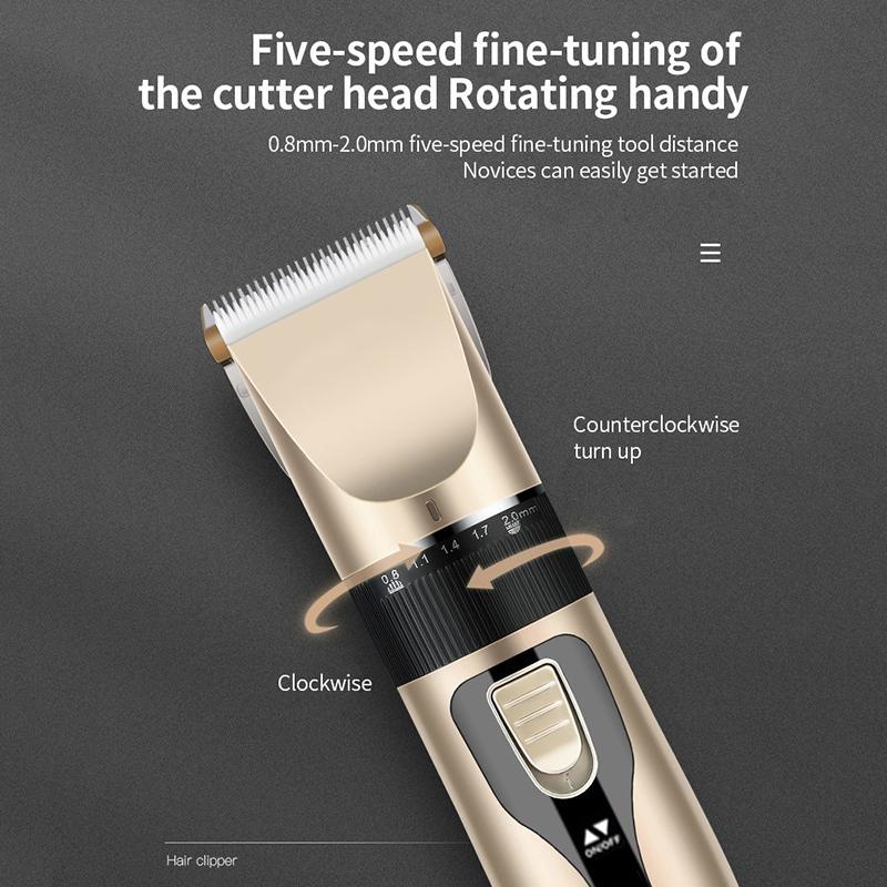 Rechargeable Cordless Hair Clipper IPX6 Waterproof Washable Hair Trimmer with Guide Combs for Home Personal Grooming Use
