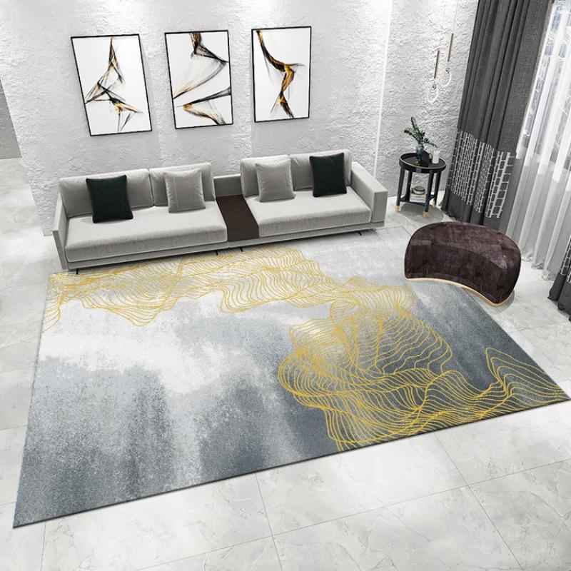 Irregular Line Decor Carpet Modern Home Living Room Decor Mat Nordic Style Non-slip and Cooling Rug for Study Bedroom Balcony