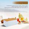 Bread Box with Bamboo Lid Metal Bread Bin Kitchen Reusable Breathable Bread Storage Container Dessert Snack Food Box for Home