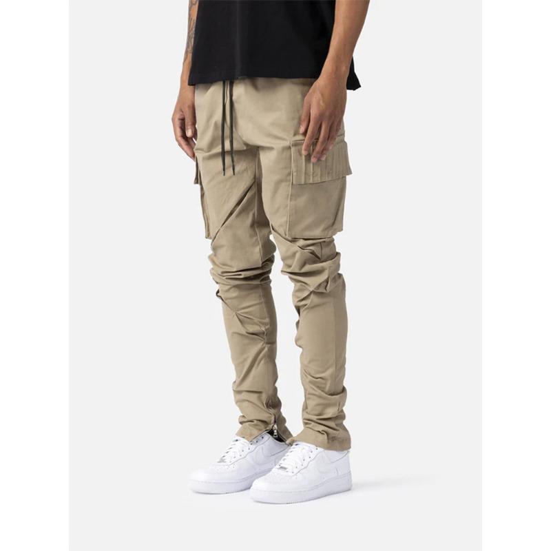 Men's Spring and Autumn Multi-Pocket Workwear Pants Straight Leg Slim Long Pants