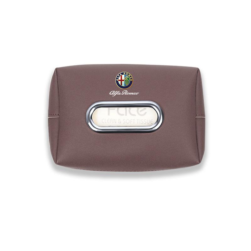 RYXA9 Car Tissue Box Holder For Alfa Romeo 4C 159 166  Giulia Giulietta 156 147 Leather Car Armrest Napkin Case Sun Visor Backseat Bag