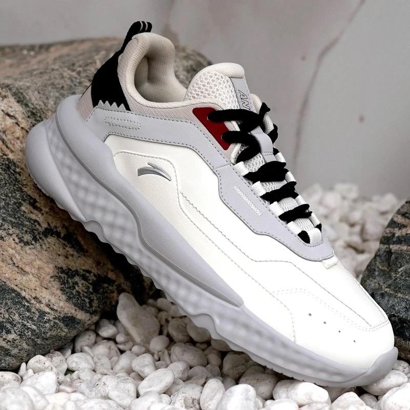 Anta Unrestrained Series Comfortable Versatile Slip-Resistant Durable Low-Top Casual Shoes Men Sneaker White Gray 112548823R-1