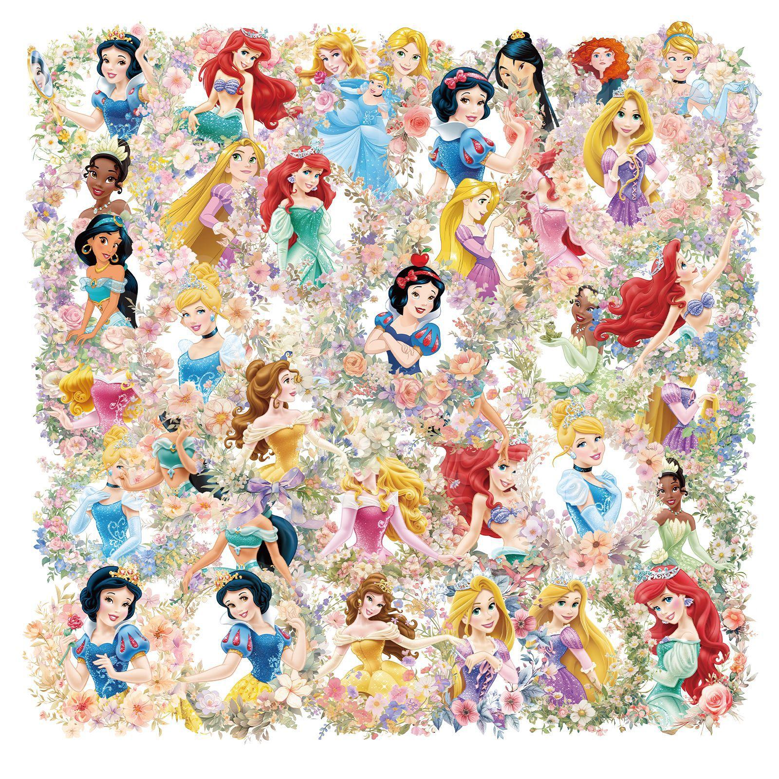 

50 шт. Мультяшні принцеси Мультяшні наклейки-графіті DIY для телефону, гітари, ноутбука, записника, валізи, чашки Водонепроникна наклейка Дитячі іграшки Подарунки