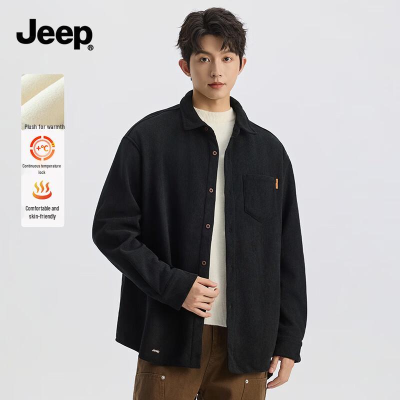 JEEP Men s Fleece-Lined Corduroy Shirt Jacket L
