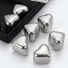 Heart-Shaped Whiskey Stones Reusable 304 Stainless Steel Non-Diluting Drink Chillers for Wine Cocktails with Tongs Dishwasher Safe Cooling Blocks