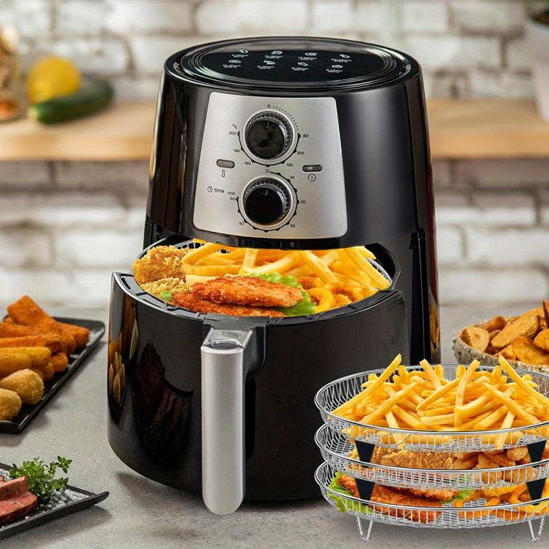 1-lags/3-lags rustfritt stål Airfryer Grill Grønnsaks Kjøtt Dehydreringsstativ Oljeavløpskurv Stekt Kyllingstativ Stabling Rac
