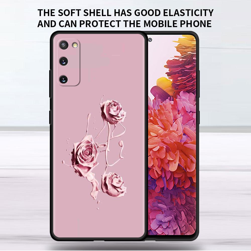 

Мягкий чехол для Samsung Galaxy Note 20 Ultra 10 Plus Lite A50 A70 A20 A40 A20e 9 8 A60 A10e Funda, чехол для телефона с розовым цветком Hert Sac Samsung Note 8