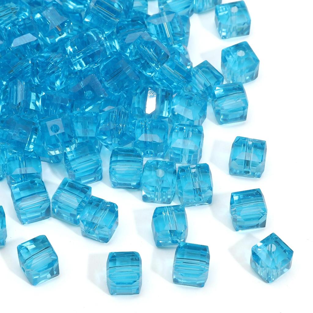 10-20Pcs Glass Crystal Transparent Three-dimensional Square Beads for Jewelry Making DIY Bracelet Necklace