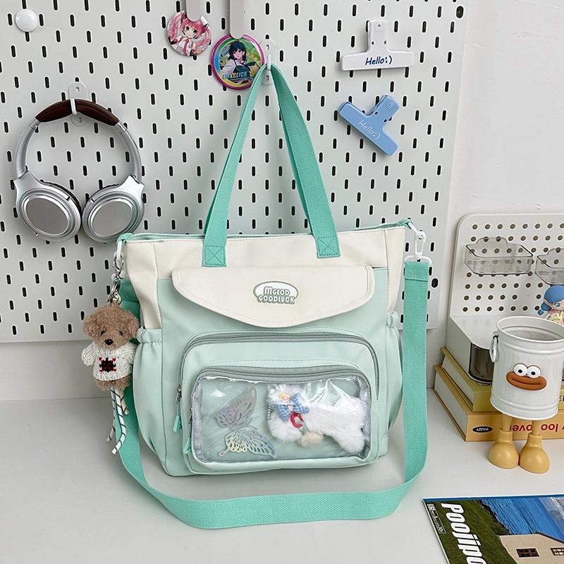 Small fresh, sweet, high-value contrasting color make-up bag, light messenger bag for girls' casual class