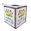 Farmhouse Style Paper Napkin Case Iron Art Square Tissue Box, Bee And Bird Watercolor Print Vintage Box Holder, Pastoral Decorative Dispenser