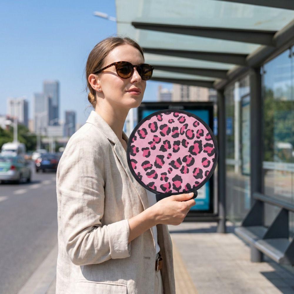 Football Pattern Foldable Hand Fan Pocket Size Round Fan Creative Mini Handheld Fan Daily Use