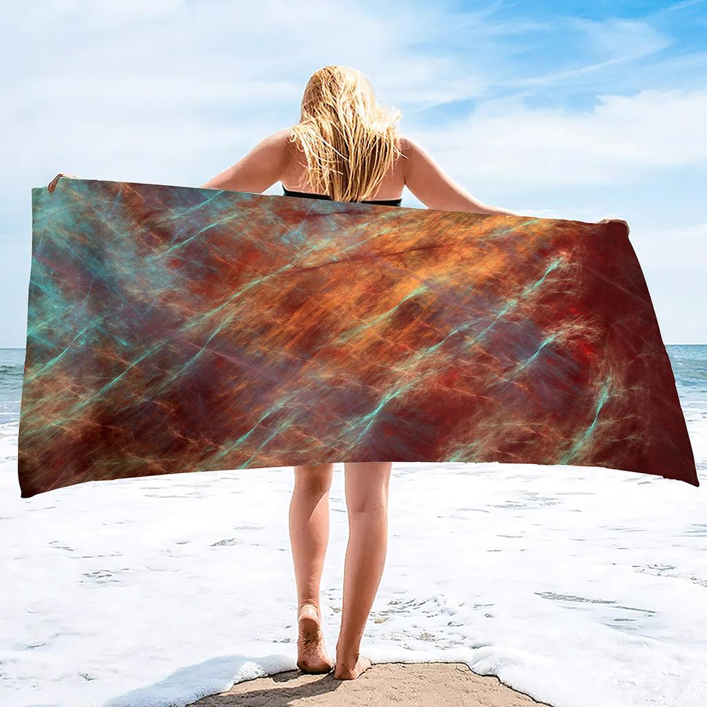 Beautiful Marble Pattern Printing Series Seaside Vacation Beach Towel Swimming Bath Towel
