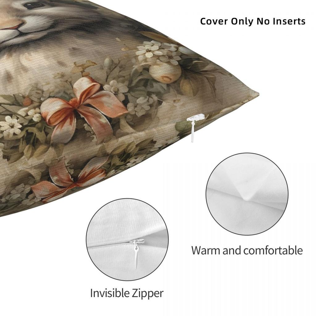 Capas de Almofada Coelhinho Ovos de Páscoa Capas de Almofada Decorativas Personalizadas Capa para Sofá de Casa 18"