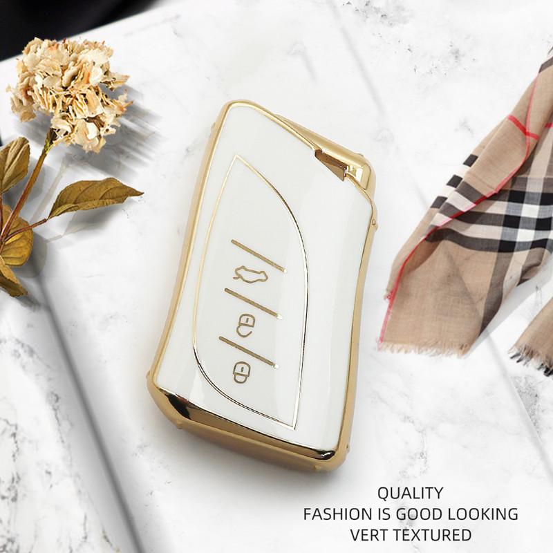 Luxurious Golden Edge Remote Car Key Case Cover For Lexus NX ES UX US RC LX GX IS RX 200 250h 350h LS 450h 260h 300h UX200