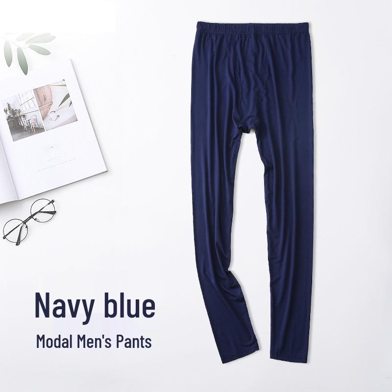 Men's Plus Size Modal Thermal Underwear: Thin, High-Elasticity Round Neck Shirt & Pants Set