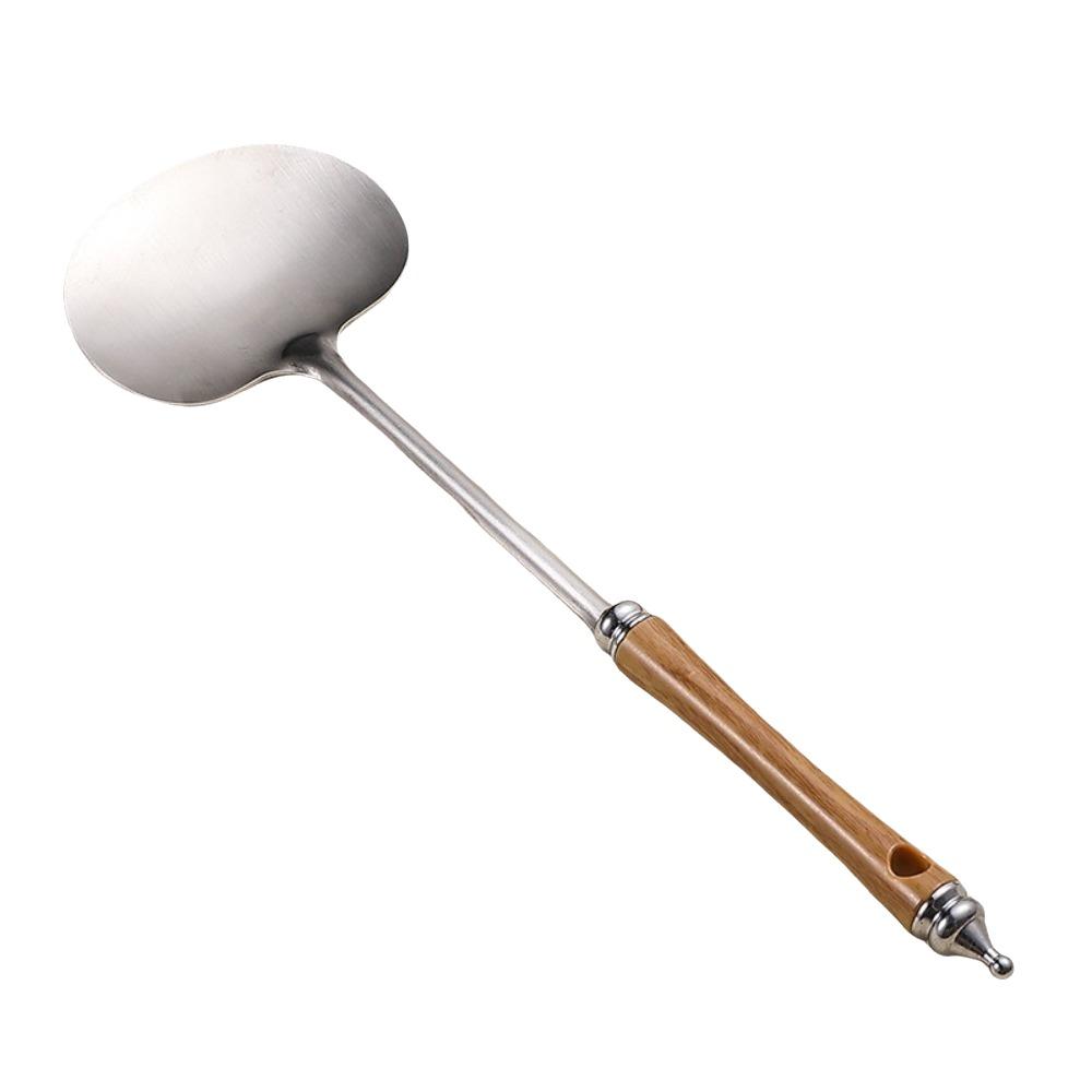 Stainless Steel Wok Spatula Wooden Handle Mushroom Shovel  Kitchen Accessories Essentials