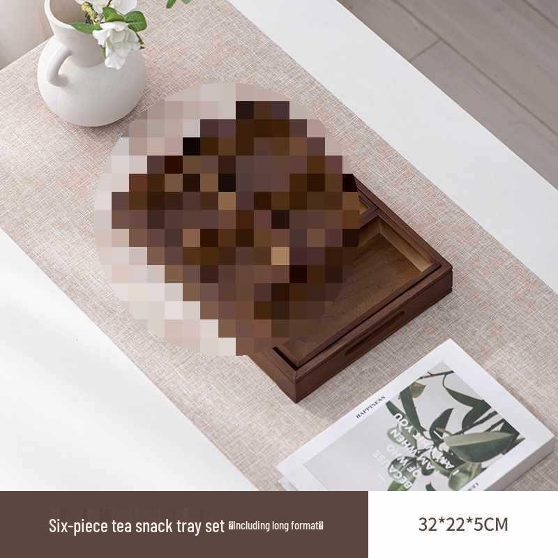 Wooden Multi-Compartment Tea Tray & Snack Plate