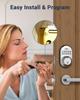 Fingerprint Door Lock Keyless Entry Keypad Deadbolt, Anti Peeping Password for Front Door