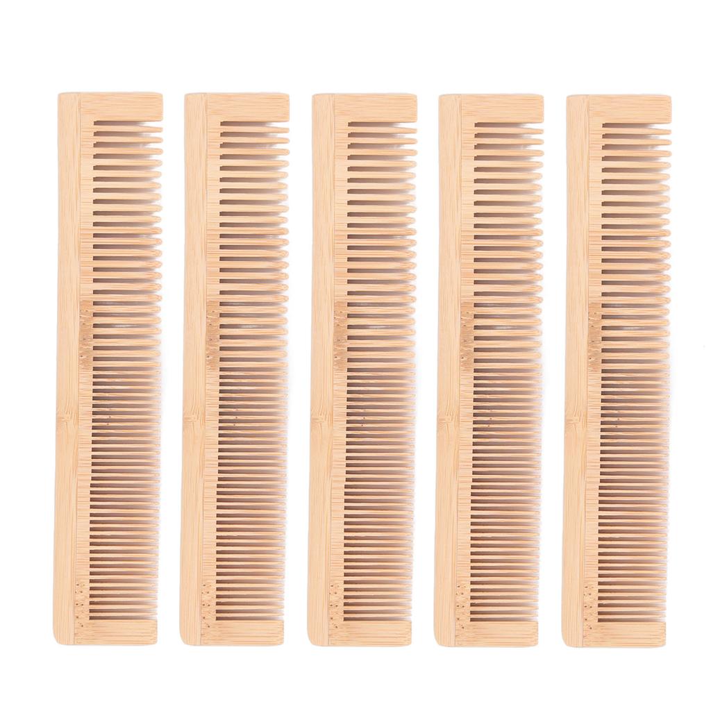 5pcs Disposable Bamboo Comb Stitching Phyllostachys Pubescens Hair Brush for Hotel