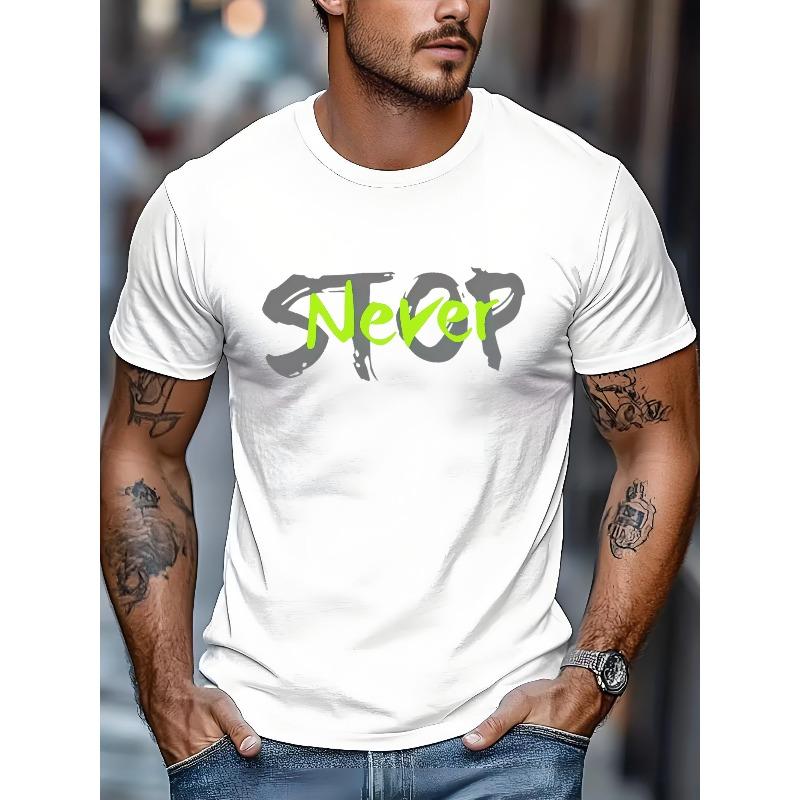 Men'S Outdoor Casual Sports T-Shirt, Trendy Print Short-Sleeve Tee for Summer, New Lightweight Breathable Top for Outdoor Activities