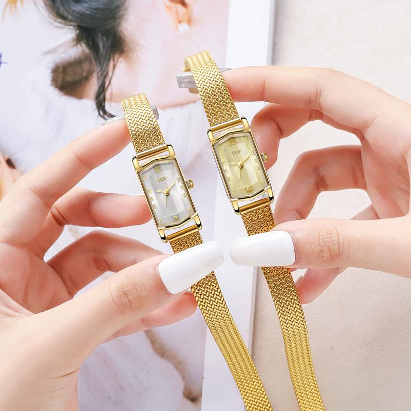 Klein Gouden Horloge Voor Dames Quartz Polshorloge Met Decoratief Wijzerplaat