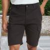 Men Cargo Shorts Mid-rise Button Zipper Fly Solid Color Casual Shorts with Reinforced Pockets Outdoor Activities Shorts