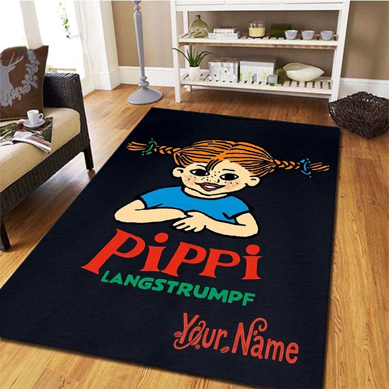 Pippi Longstocking Custom Name Carpet Rug for Living Room Bedroom Home Sofa Decoration,Kids play Non-slip Floor Mat