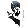 Peek-a-Boo Sasquatch Silhouette Sign Metal Garden Art Sign Weatherproof Coated Animal Sign Outdoor Decor for Trees Fences Lawns Patios