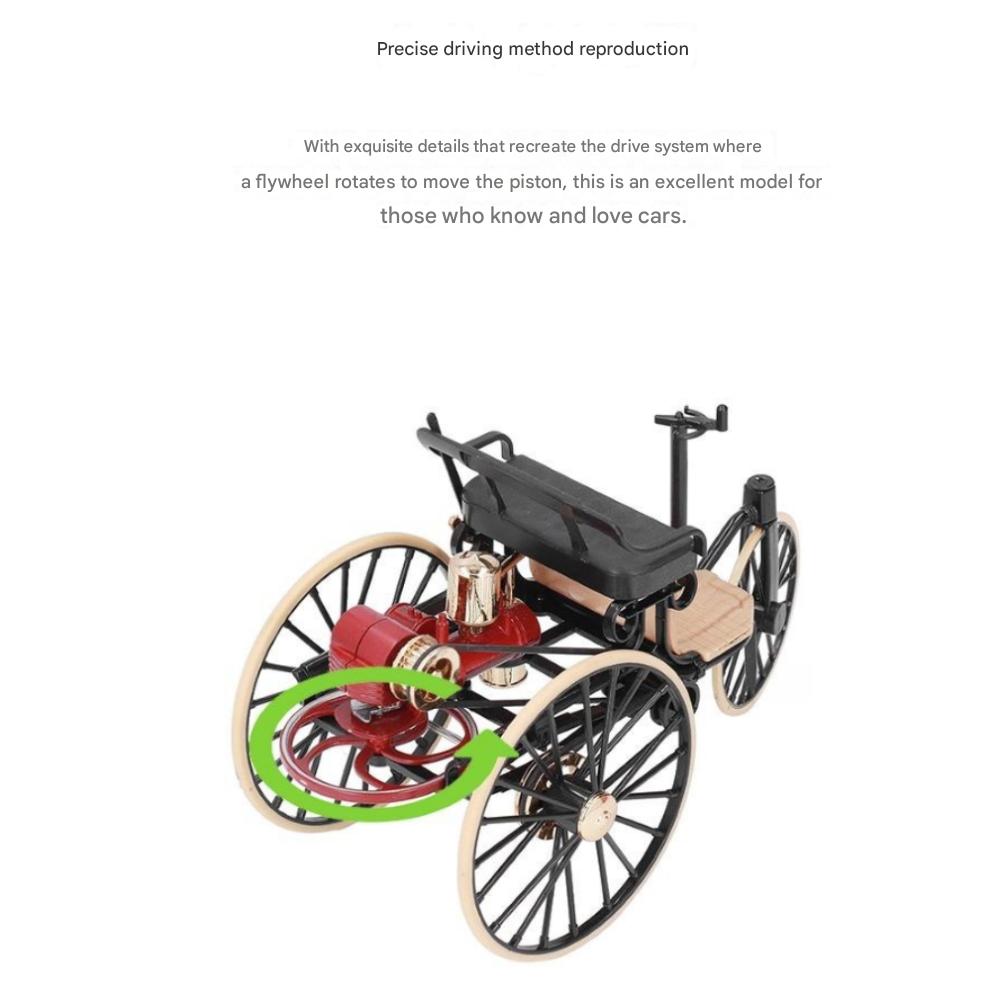 Samochód Klasyczny Karl Benz Patent-Motorwagen1886/1893 Model 1:12 Odlewanych ciśnieniowo (Opcja 2)