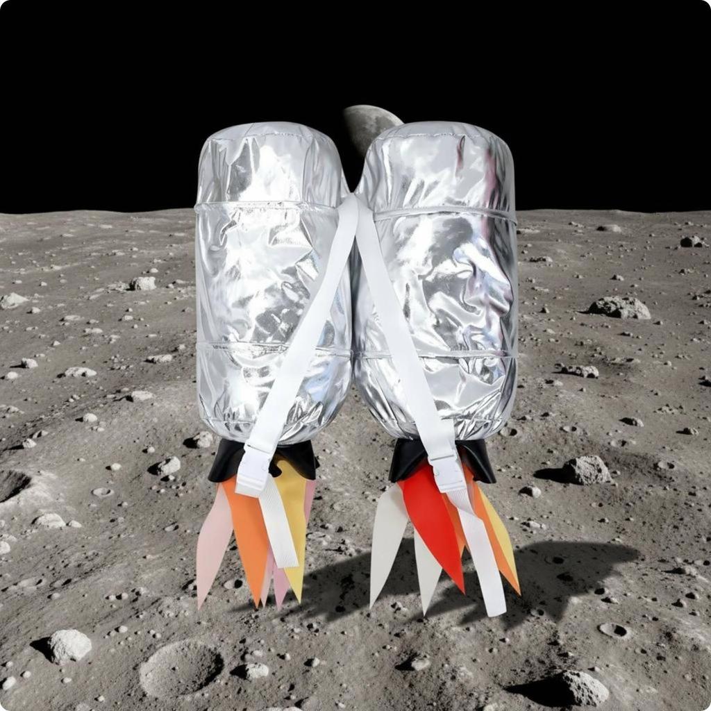 Kids Astronaut Costume Shiny Look Ribbon Streamers Prop Sm Rocket Horizontal