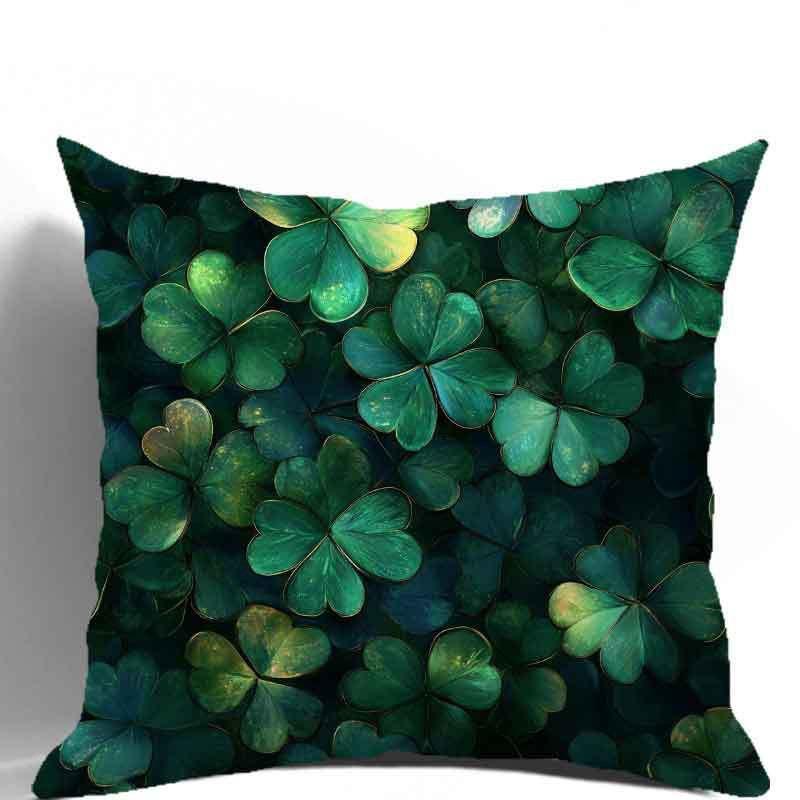 Enchanted FourLeaf Clover Pattern Pillow Covers Pattern Cushion Cover Suitable For Sofa Bedroom Car Pillow Cover