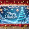 Holiday Banner Blue Theme Merry Christmas Banner Festive Banner Festive For Family Gathering Mall Decoration Christmas Party