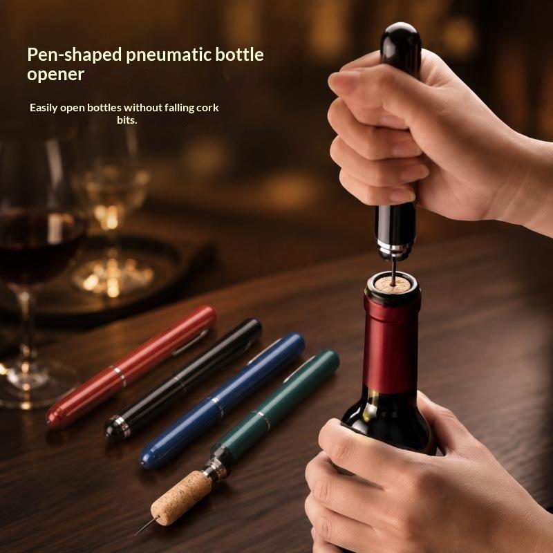 Portable Handheld 2 In 1 Air Pressure Wine Opener With Air Pump Cork Remover Foil Cutter Compact For Party